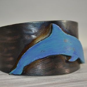 TVD Copper Electroformed Dolphin Cuff Bracelet